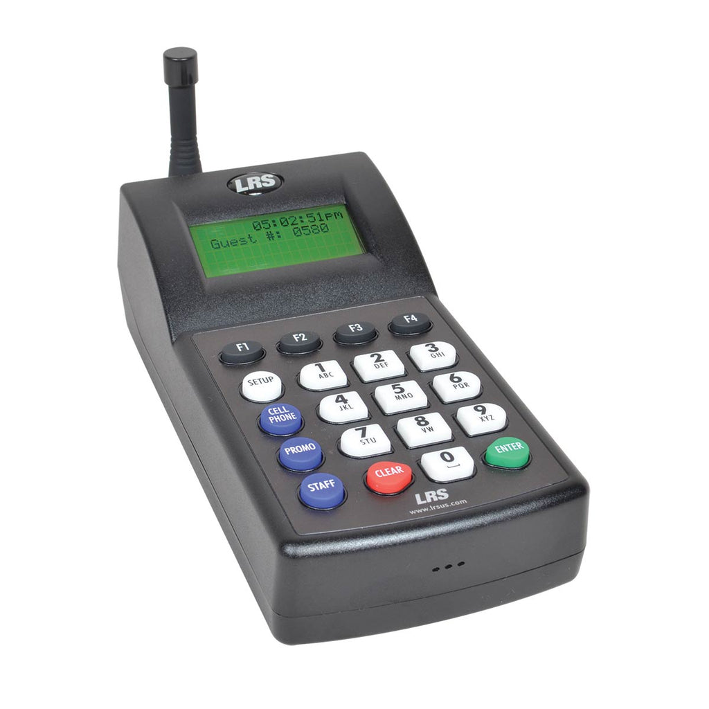An image of the LRS Connect Transmitter (TX-7470) in black, for instant guest notification, wait list management.